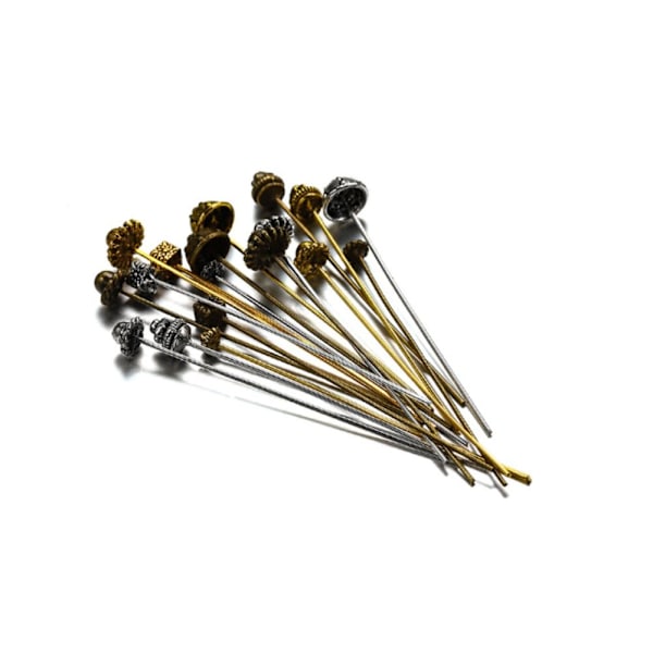 60 st smycken Head Pins Blomnål Lång Metallic Head Pins