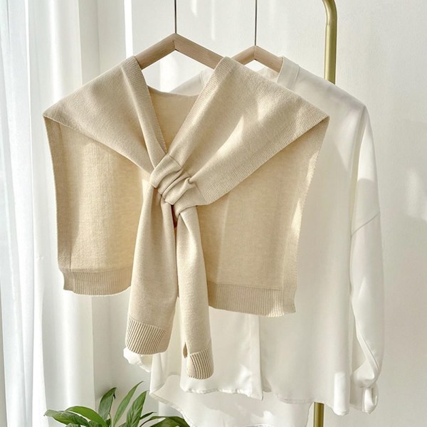 Stickad Sjal Cross Sjal BEIGE beige