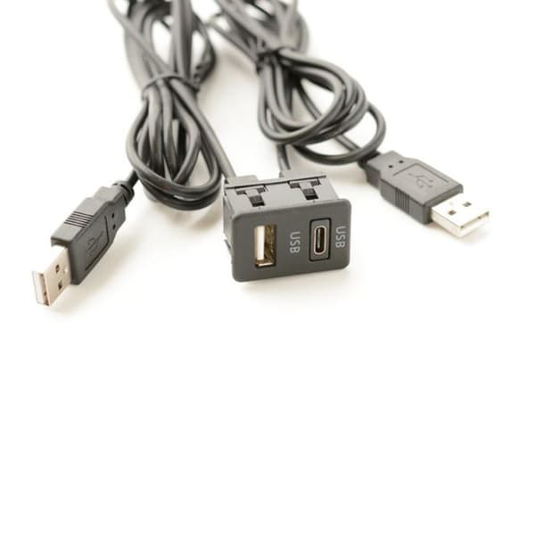Dubbel USB gränssnittspanel Laddningsförlängningskabelkabeladapter 150cm