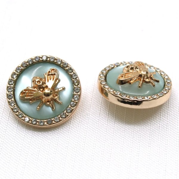 10 Stk Rhinestone Knapper Perle Hårnåler BLÅ 18MM Blue 18mm