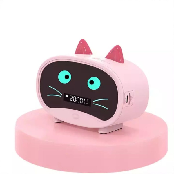 Trådlös Bluetooth -högtalare Smart Alarm Clock Audio ROSA Pink
