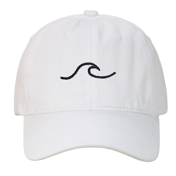 Wave Broderi Baseball Kepsar Distressed Faded Cap VIT white