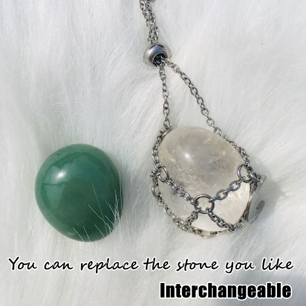 Crystal Holder Cage Kaulakoru Crystal Net Metal Kaulakoru SILVER Silver Green Aventurine-Green Aventurine