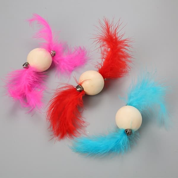 Cat Ball Toy Kitten Activity Interactive Stick Cat Bell Color Random