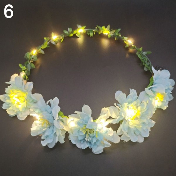 Glödande LED-krans Halloween Crown Flower 6 6 6