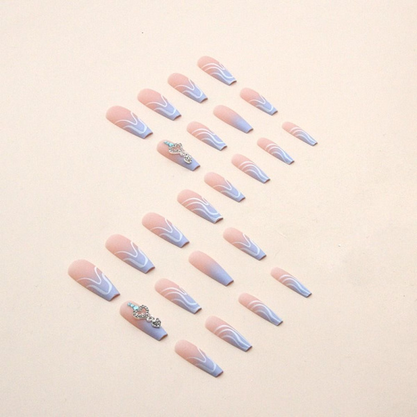 24 stk Fake Nails SuperLong French Ballerina Z609