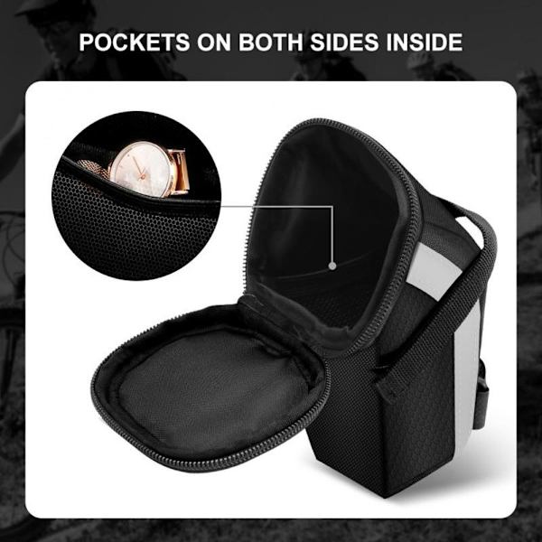 1 STK Cykeltaske Cykelsadeltaske SORT Black