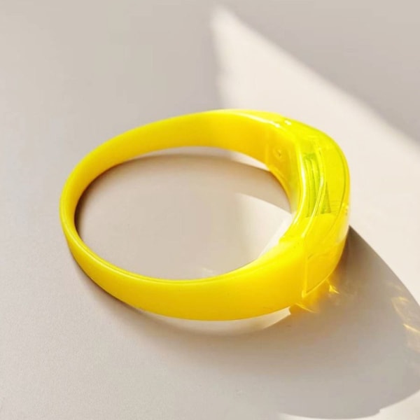 2st LED-glödarmband Ljudaktiverad armring GUL yellow