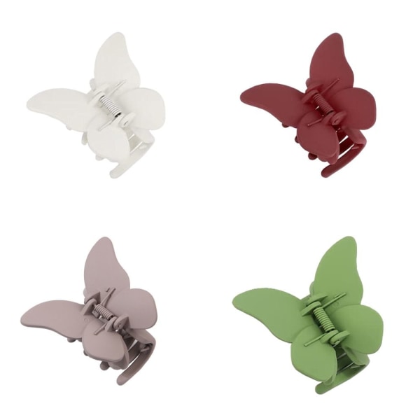 4kpl Butterfly-hiusklipsit mattapintaiset hiuskiinnikkeet B B B
