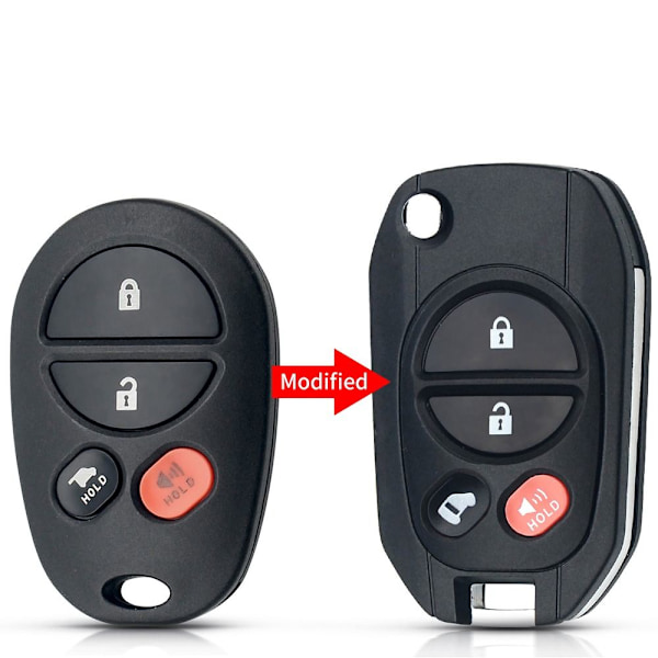Ekstern bilnøkkelskall Bilnøkkelveske 4 KNAPPER 4 KNAPPER 4 Buttons