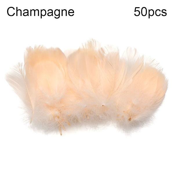50st Gåsfjädrar Färgglada Fjäder CHAMPAGNE CHAMPAGNE