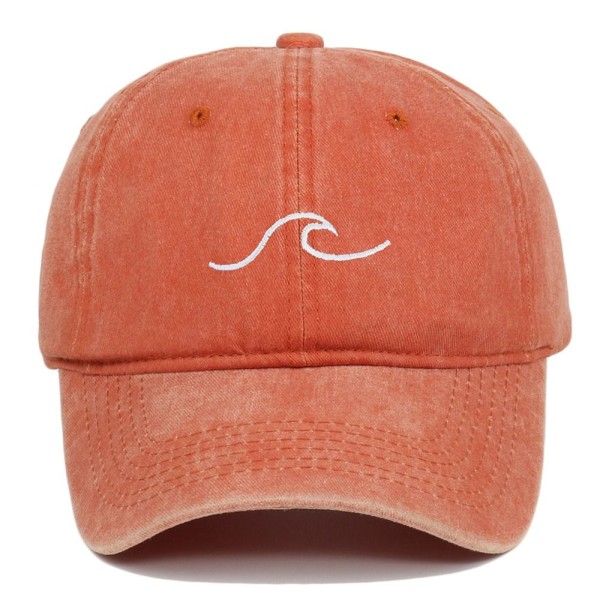 Wave Embroidery Baseball-lippikset Distressed Haalistunut cap ORANSSI orange