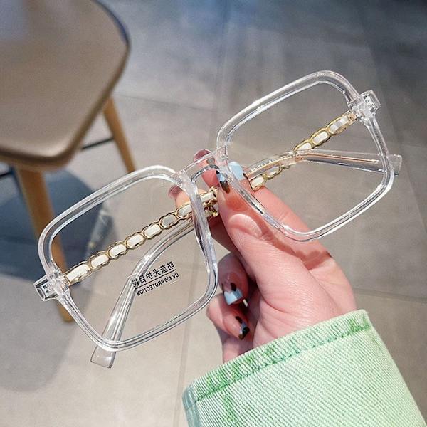 Anti-Blue Light Glasses Ylisuuret silmälasit LÄPINÄKYVÄT Transparent