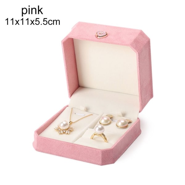 Smyckeskrin Ring Förvaringslåda ROSA 11X11X5,5CM pink 11x11x5.5cm