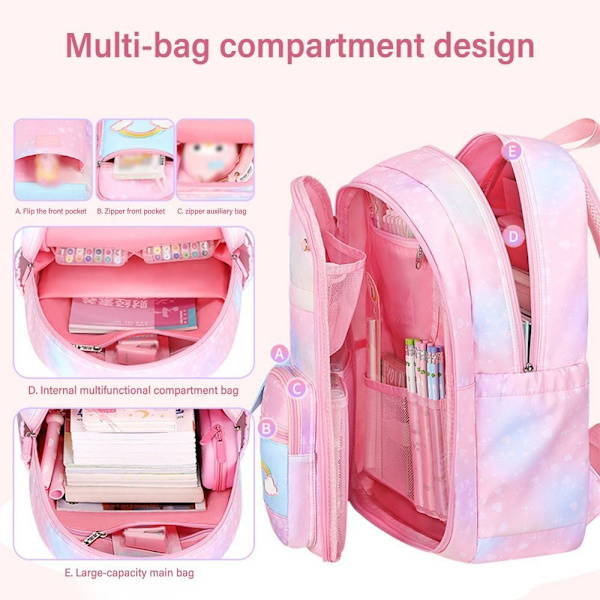 Skolväskor Studentryggsäck ROSA L pink L