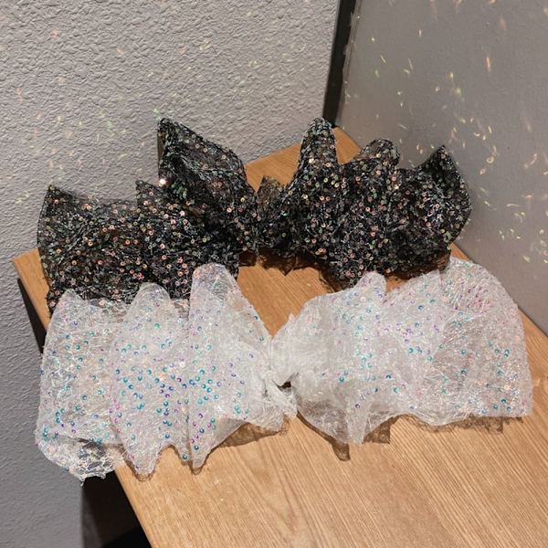 Båge Hårklor Bow-Knot Hårklämmor SVART black