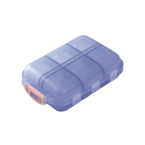 2 KPL 12 Grid Pills Box Daily Pill Case PEACOCK BLUE Peacock Blue