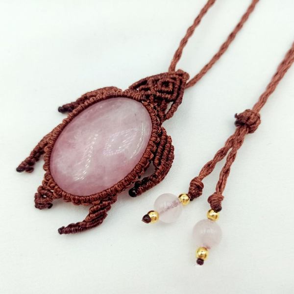 Flätat halsband Natursten Halsband ROSE QUARTZ ROSE QUARTZ Rose Quartz