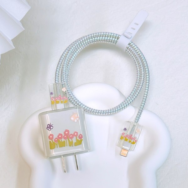2Set Datakabel Winder Laddare Adapter Case MEADOW BUTTERFLY Meadow Butterfly
