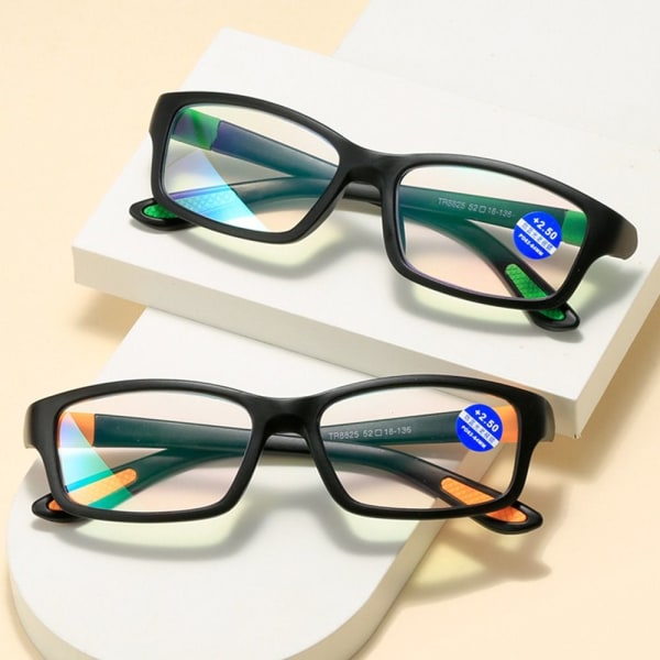 Anti-blått ljus Läsglasögon Fyrkantiga glasögon GRÖN Green Strength 150