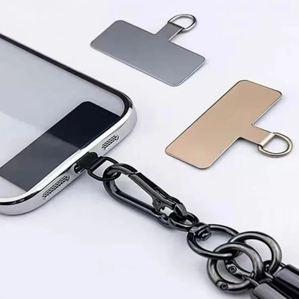 Metall phone case Clip Mobiltelefon Sling Rope Card Clip SVART2 Black2