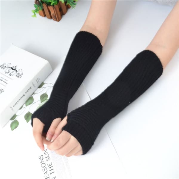 Fingerless Gloves False Sleeves MUSTA black