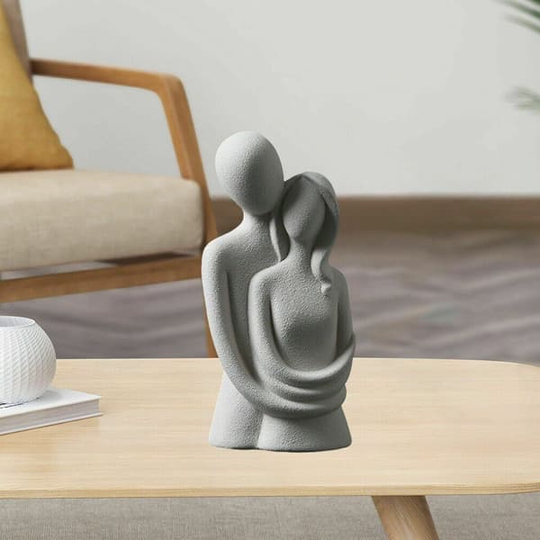 Humanoid Ornament Kramade Par Skulptur GRÅ grey