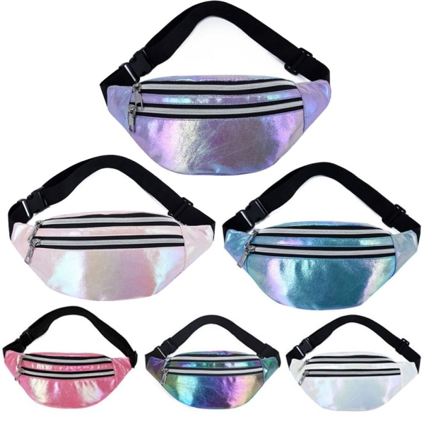 Fanny Pack Hologram Midjeväska Laser white