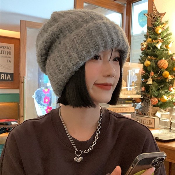 Strikket lue Beanie luer BEIGE beige