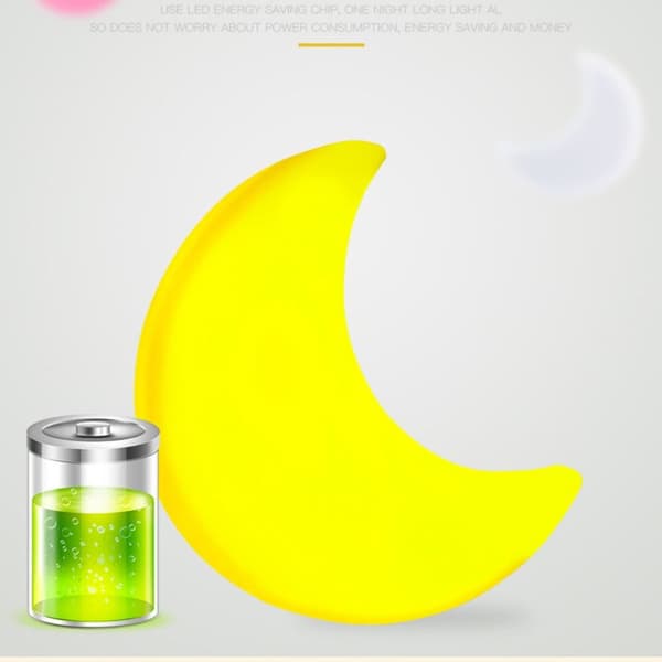 2stk Lampe Måneform GUL EU-STIK EU-STIK yellow EU Plug-EU Plug