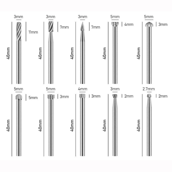 Borrbitssatser Roterande grader Verktyg SILVER 6ST silver 6pcs