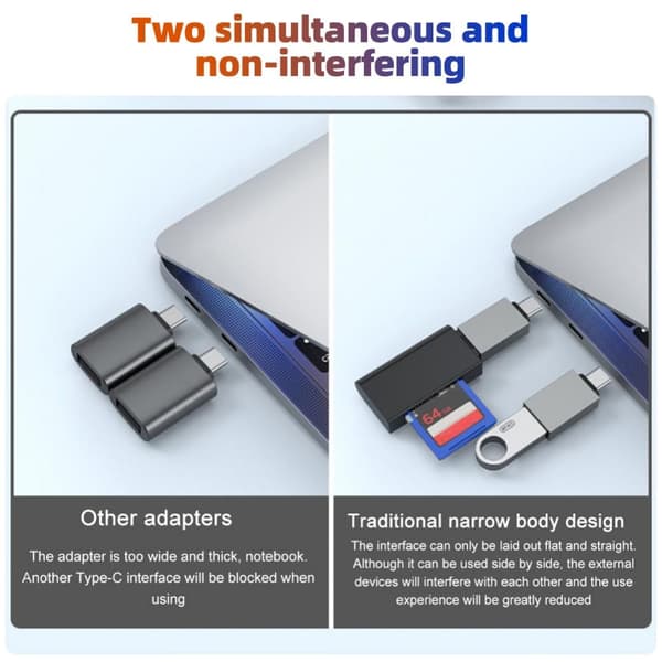 OTG Adapter Type-C til USB 3.0 GRÅ Grey