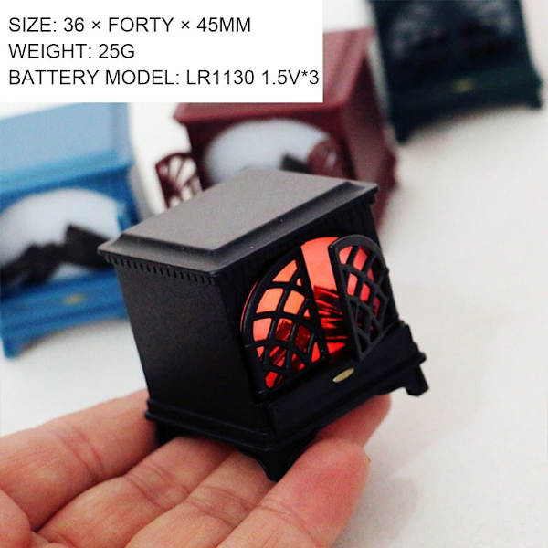 Miniatyyritakka Tricolor Globe PUNAINEN TAKATAKA Red Fireplace-Fireplace