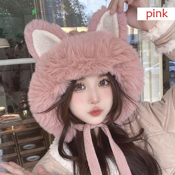 Trapper Hat Øreklaff Bonnet ROSA pink