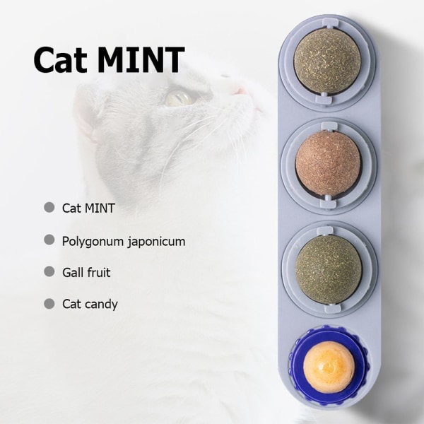Natural Catnip Cat seinäkiinnitettävä pallolelu SININEN blue