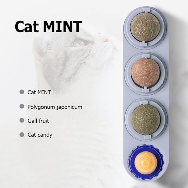 Naturlig kattemynte Cat Wall Stick-on Ball Leketøy HVIT white