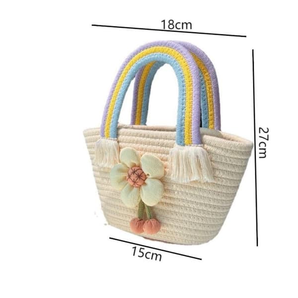 Rainbow Woven Taske Studenterhåndtaske BEIGE beige