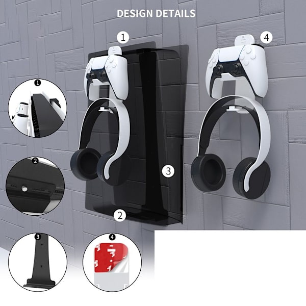Vægmonteret Headset Holder Controller Bracket