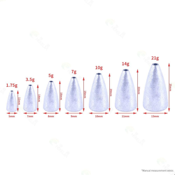 5/10/15/20/40 st Fiskeledningssänkare Fiskeviktsänkare 14g-10pcs