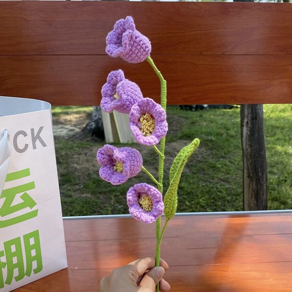 Håndstrikket lavendelblomst Lavendelflettet blomst LILLA Purple