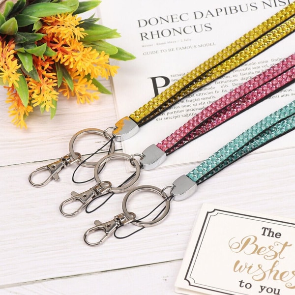 Bling Crystal-lanyard Rhinestone ID-lanyard LILLA purple