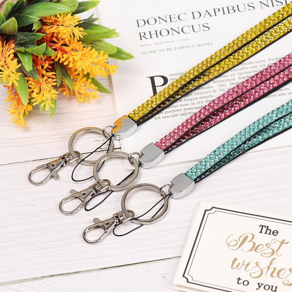 Bling Crystal Lanyard Rhinestone ID Lanyard RØD red