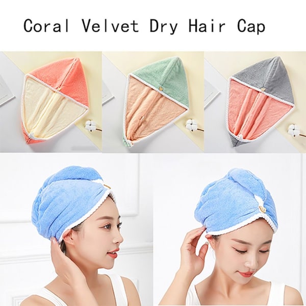 Coral Velvet Hårtørrehåndklæde Fortykket Hårtørrende Håndklæde PINK PINK