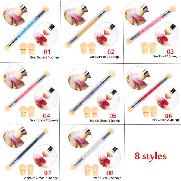 Ombre Nail Brush Svampar Set Gradient 07 07