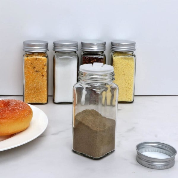 12/24 stk Krydderiglas i glas Lufttæt saltbeholder 24 stk 24 stk 24PCS