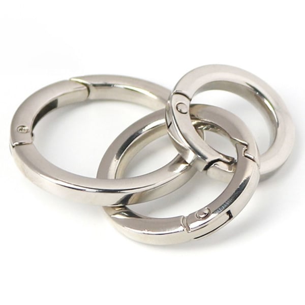5 stk Fjær-O-Ring Spenner Karabiner Vesker Håndvesker SØLV 19MM Silver 19mm