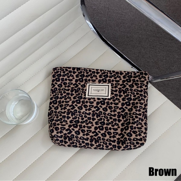 Print Kosmetiska Dam Rutig Kosmetisk Pouch brown