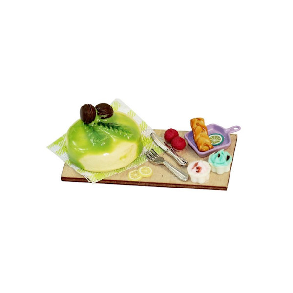 Dukkehuskage med bakke Miniature køkkenlegetøj 1 1 1
