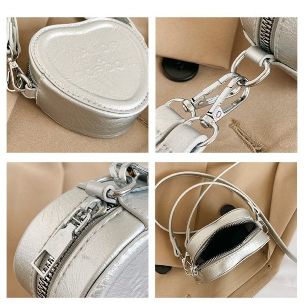 Suloiset sydämenmuotoiset Mini Crossbody Laukut Trend Korean Fashion white