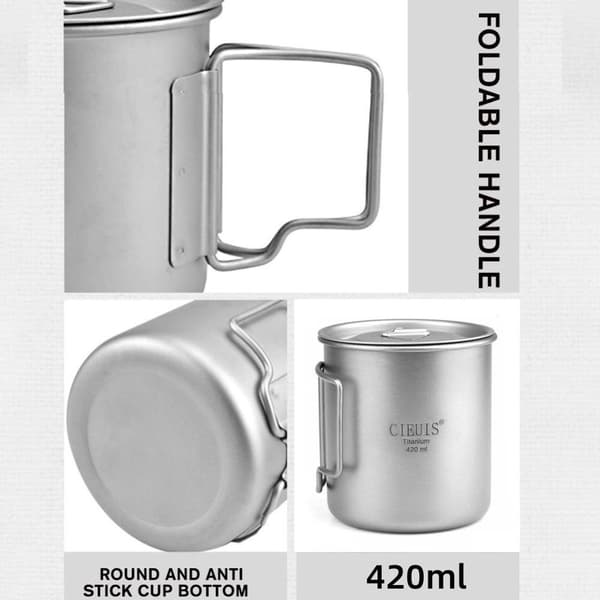 420ML Titanium Cup Picknick Water Cup drickskopp